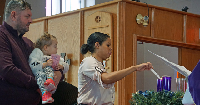 The second Sunday of Advent candle lighting.