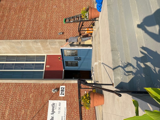 In with our new door.